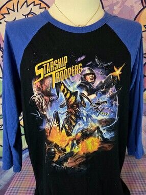 Cavity Colors Starship Troopers Deadstock Baseball Raglan Tee size L